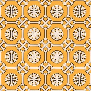 Crossbones shape with outline vector stock illustration. Seamless pattern d.. Stock-Illustration