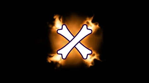 Crossbones Skull Fire Pirate Warning Danger Symbol Stock Footage 336838710