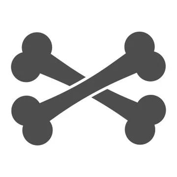 Crossbones solid icon. Two crossed bones. Halloween party vector design concept Stock Illustration