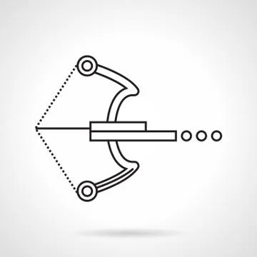 Crossbow black line vector icon Stock Illustration