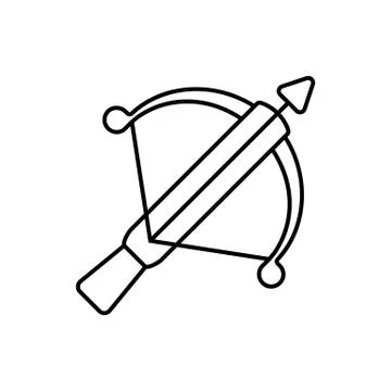 Crossbow icon element of weapon icon for mobile concept and web apps. Thin li Stock Illustration