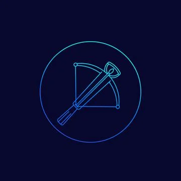 Crossbow icon, linear vector design Stock Illustration