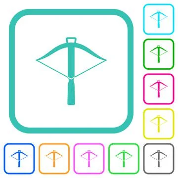 Crossbow vivid colored flat icons Illustration