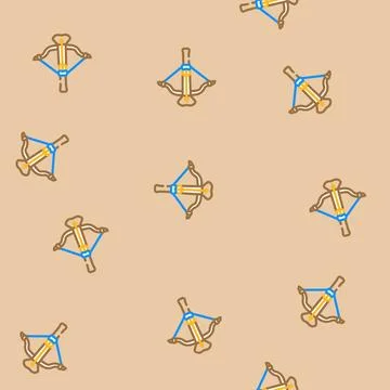 Crossbow weapon military vector seamless pattern Stockillustratie