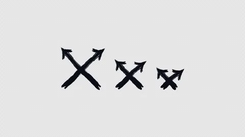 Crossed arrows bold thick stroke animation Stock Footage 329667428