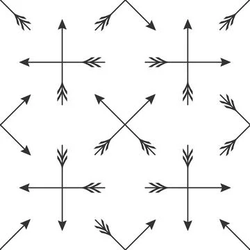 Crossed arrows icon seamless pattern on white background. Flat design. Vector Stock Illustration