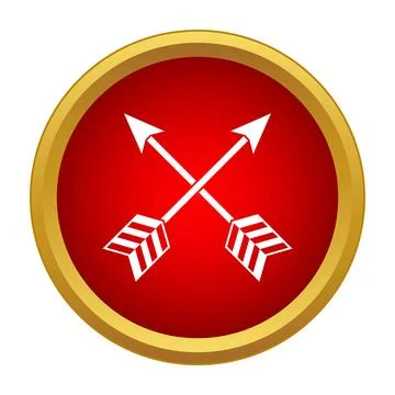 Crossed arrows symbol representing aim, direction, and protection Stock Illustration