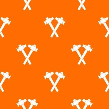 Crossed blacksmith hammer pattern seamless 스톡 일러스트