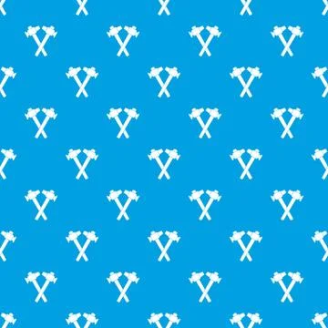 Crossed blacksmith hammer pattern seamless blue Illustrazione stock