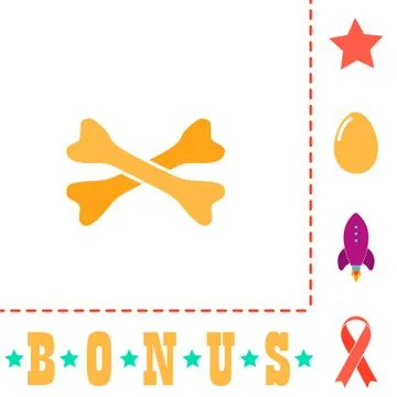 Crossed bones computer symbol 库存插图