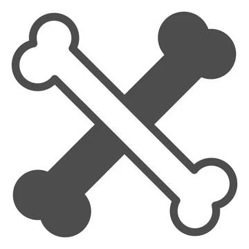 Crossed bones, halloween, crossbones solid icon, halloween concept, horror night Illustrazione stock