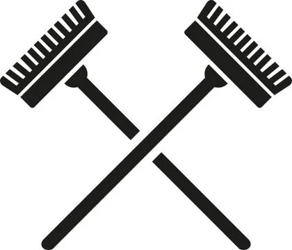 Crossed brooms Illustrazione stock