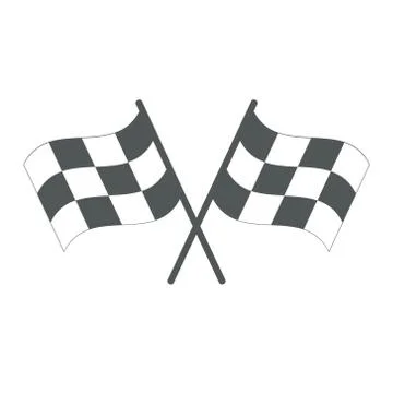 Crossed checkered flags. Finish user interface race icon Illustrazione stock