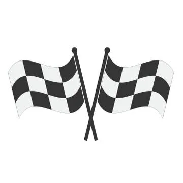 Crossed checkered flags. Finish user interface race icon, stock vector illust Stock Illustration