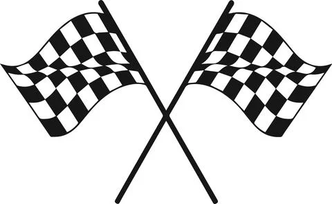 Crossed checkered flags, minimal simple vector illustration イラスト素材