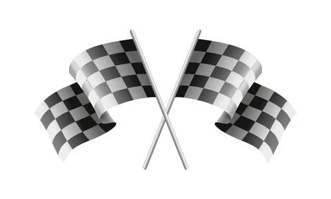 Crossed checkered racing flags. Vector illustration Illustrazione stock