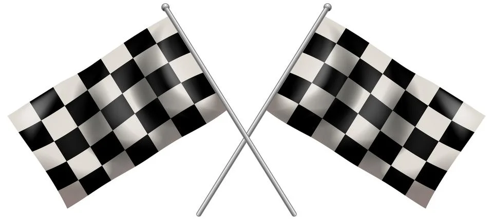 Crossed Checkered Racing Flags Vector Illustration Stock Illustration