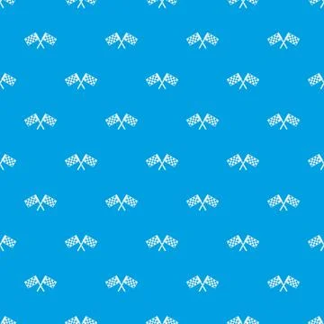Crossed chequered flags pattern seamless blue Stock Illustration