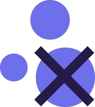 Crossed Circle Close Symbol Elements Blue Sticker Stockillustratie