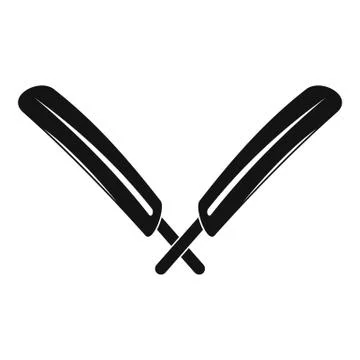Crossed cricket bats logo, simple style Stock Illustration