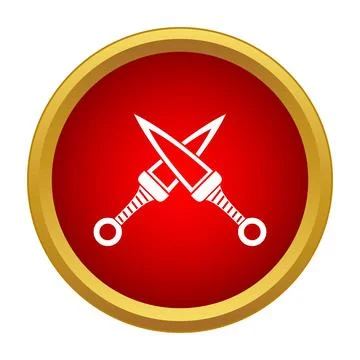 Crossed daggers weapons icon symbolizing martial arts Stock Illustration