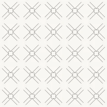 Crossed diagonal lines with square nodes seamless pattern in minimal line design 스톡 일러스트