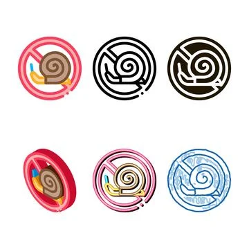 Crossed diversity snail icon vector outline Stock Illustration