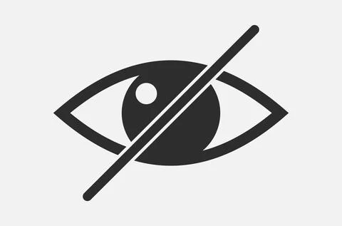 Crossed eye icon, avoid eye contact symbol 스톡 일러스트
