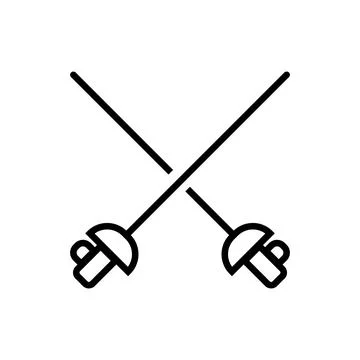 Crossed fencing epee icon. Vector. Stock Illustration