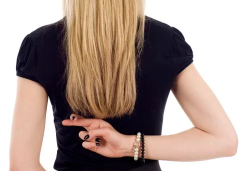 Crossed Fingers 库存照片