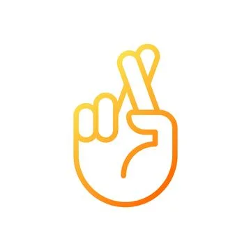 Crossed fingers pixel perfect gradient linear vector icon Ilustração Stock