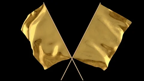 Crossed Flags 3D animation. Incl ALPHA MATTE. Video stock 127275797