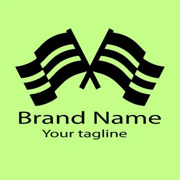 The Crossed Flags: Duality and Representation logo design Illustrazione stock