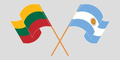 Crossed flags of Lithuania and Argentina Stock Illustration