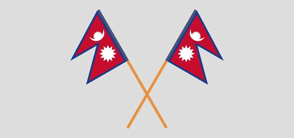 Crossed flags of Nepal Stock Illustration
