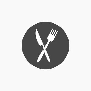 Crossed fork and knife icon Stock Illustration