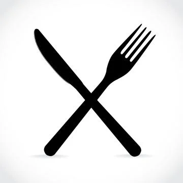 Crossed fork and knife Stock Illustration