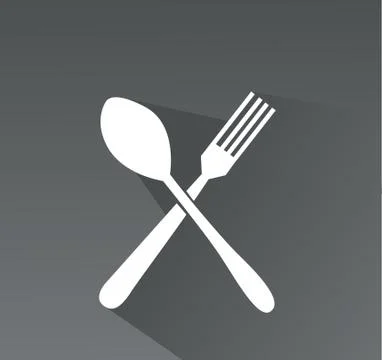 Crossed fork and spoon vector icon Stock Illustration