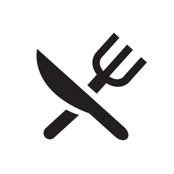 Crossed fork over knife Stock Illustration