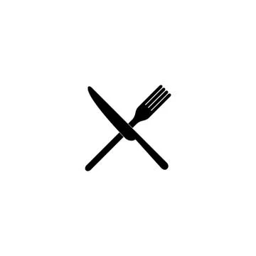 Crossed fork over knife Stock Illustration