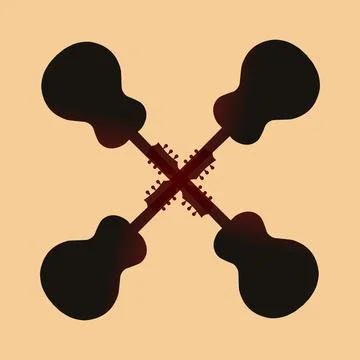 Crossed Guitars Background 스톡 일러스트