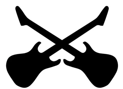 Crossed Guitars Stock Illustration