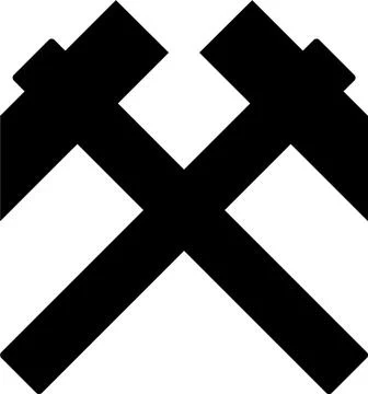 Crossed Hammers Icon in Flat Style. Vector Illustration. Illustrazione stock