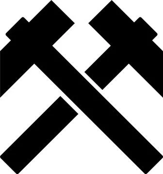 Crossed Hammers Icon in Flat Style. Vector Illustration. Illustrazione stock