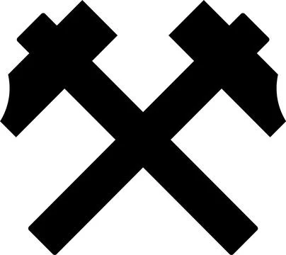Crossed Hammers Icon in Flat Style. Vector Illustration. Stock Illustration