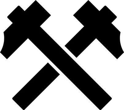 Crossed Hammers Icon in Flat Style. Vector Illustration. Stock Illustration