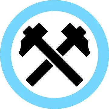 Crossed Hammers Icon in Flat Style. Vector Illustration. Stock Illustration