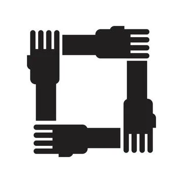 Crossed Hands icon vector design template in black color isolated sign on whi Stock Illustration