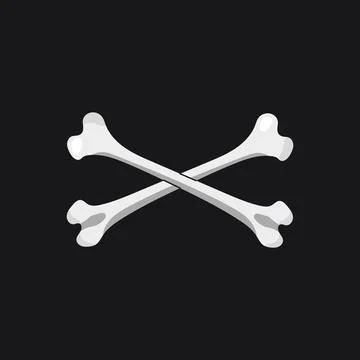 Crossed human bones vector illustration spooky skull and skeleton element Stock Illustration