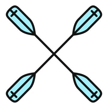 Crossed kayak paddles creating a vector icon Illustrazione stock